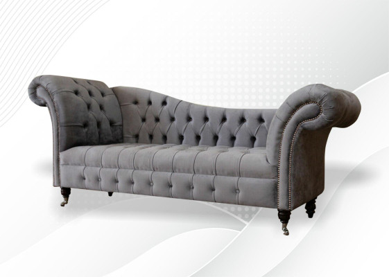 Lounge Sofa Wohnzimmer Stoff Couchen Chaiselounge Chesterfield Sitzpolster Neu