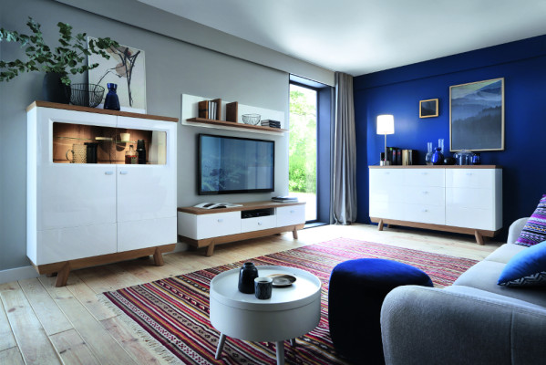 Moderner Vitrinen Schrank Wohnzimmer Hochschrank Hotel Aktenschrank Aspen AS-W2