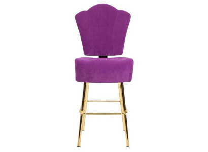 Modern Lila Stuhl Designer Barhocker Textil stilvoll Luxus Möbel Hocker