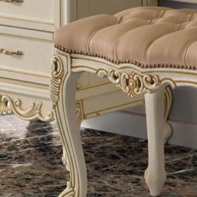 Schminktisch mit Spiegel Luxus Konsole Kommode Schlafzimmer Barock Rokoko Massivholz