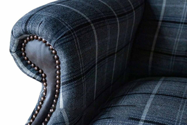 Ohrensessel Chesterfield Sessel Couch 1 Sitzer Sofa Textil Couchen Stoff