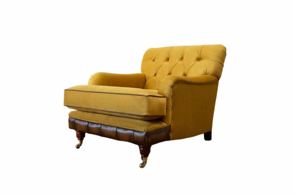 Sessel 1 Sitzer Sofas Stoff Wohnzimmer Textil Luxus Möbel Einsitzer Chesterfield