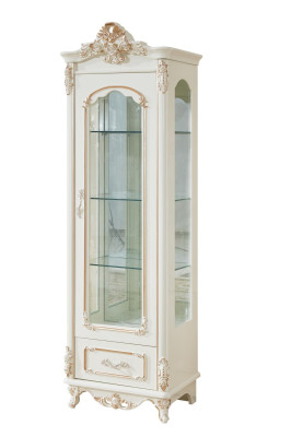 Vitrine Weiß Luxus Wohnzimmer Möbel Holz Design Glasschrank Vitrine Klassische