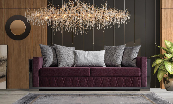 Moderne Couch Sofas Design Sofa Dreisitzer Sitz Burgund Sofa 3 Sitzer