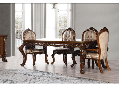 Luxus Esszimmer Esstisch Stuhl Gruppe Garnitur Set Holz Tisch Tische 5tlg. Sets