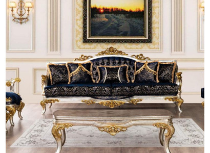 Sitz Dreisitzer Sofa 3 Sitzer Sofa Sofas Stoff Stil Barock Rokoko Klassische Neu