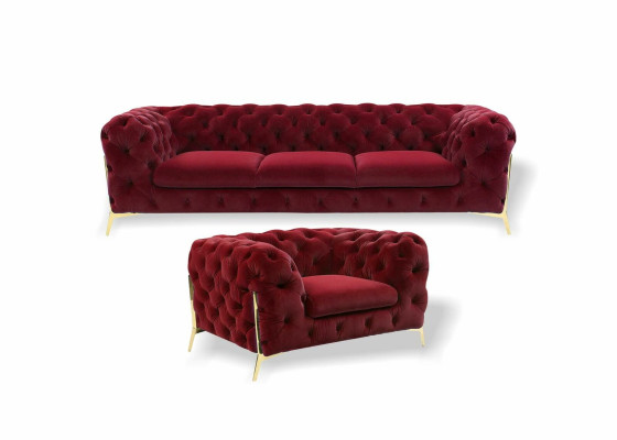Italien Möbel Sofagarnitur 3+1 Sitzer Design Sofa Polster Couchen Chesterfield