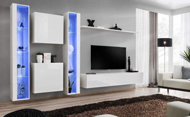 Designer Modern Wohnwand Luxus Regale Komplett Wand Schrank Wohnzimmermöbel