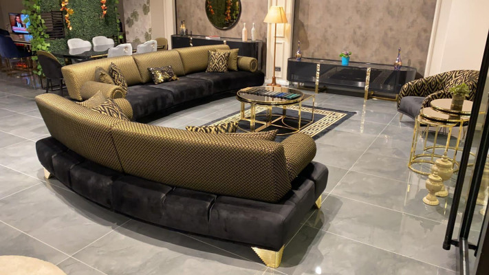 Dreisitzer Sofa 3 Sitzer Luxus Sofas Wohnzimmer Couch Stoff Couchen 260cm Möbel