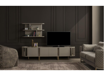 Wohnwand rtv Lowboard Regale Garnitur tv Ständer Sideboard Kommode Wohnzimmer