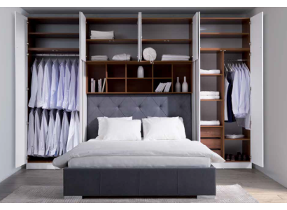 Schrank Bett Betten Wandschrank Polster Schränke Kleiderschrank Schlafzimmer Neu