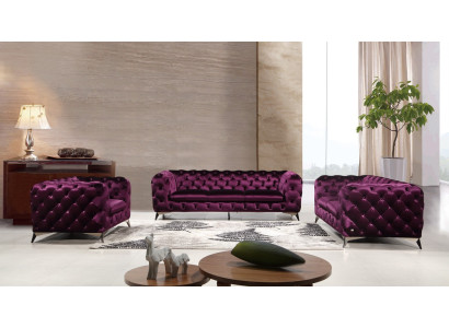 Sessel Couch Polster Designer Textil 1 Sitzer Couchen Polster Chesterfield Sitz