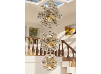Decken Lampe Hänge Pendel Leuchte Luster Kronleuchter Elite Bohemia Flower Neu