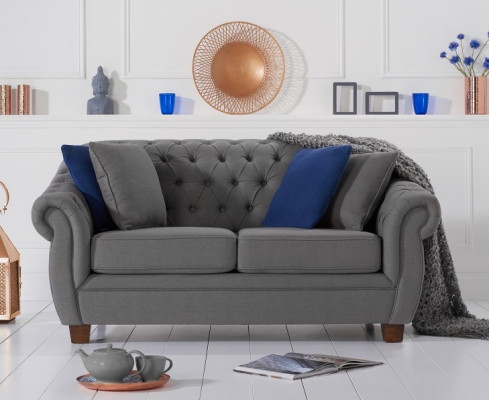 Klassische Leder Couch - Textil Chesterfield Stoff Sofa 2 Sitzer  Neu jvmoebel ®