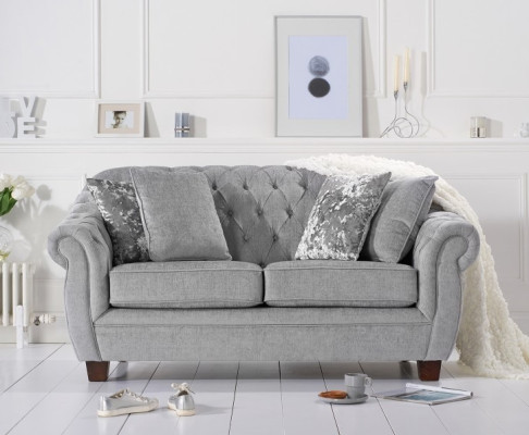 Chesterfield Sofa Couch Polster Stoff Leder Couchen  Polster Garnitur 2 Sitzer