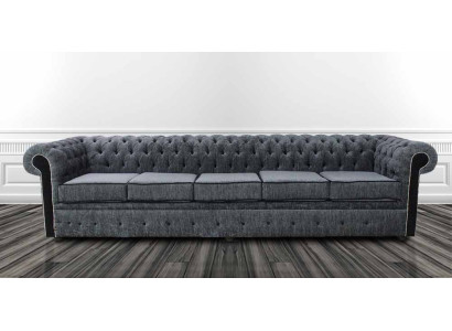Chesterfield 5 Sitzers Klassische Luxus Barock Rokoko Sofa Couch Textil Leder