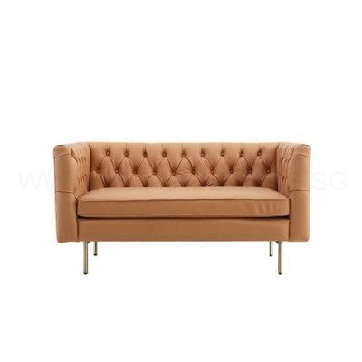 Chesterfield 2 Sitzer Sofa Stoffsofa Couch Polster Sitz Garnitur 2er Sofas Grau