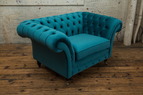Chesterfield Sofa Couch Polster Garnitur 1,5 Sitzer Sofas Klassisch Einsitzer