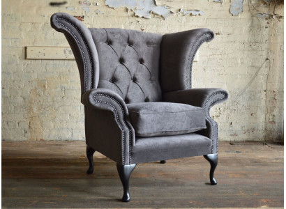 Chesterfield Sessel Fernseh Couch 1 Sitzer Sofa Textil Stoff Couchen Polster