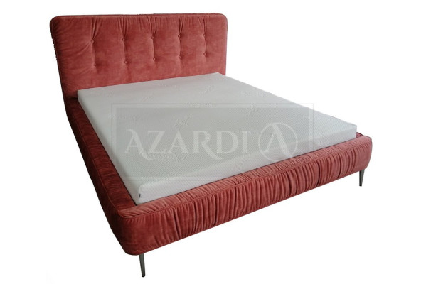 Moderne Betten Holz Leder 180x200cm Polster Ehe Design Leder Hotel Bett Rosa Neu
