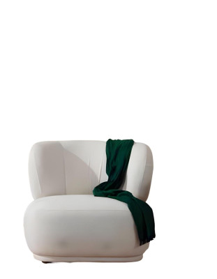 Weißer Loungesessel Wohnzimmer 1-Sitzer Textil Einsitzer Designer Möbel