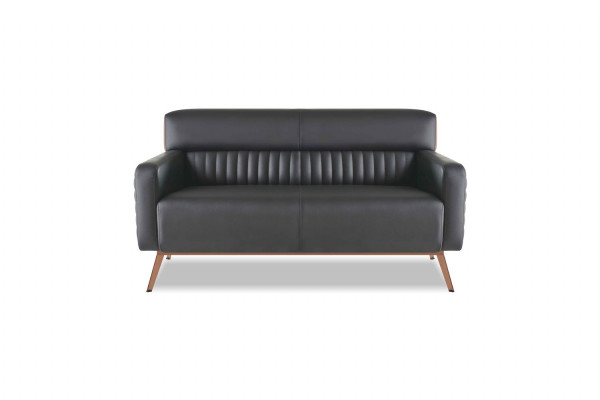 Sofas 4tlg 2-Sitzer Sofas Sessel Arbeitszimmer Set Schwarz Einfarbig
