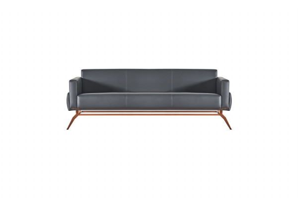 Arbeitszimmer-Set 4tlg 3-Sitzer Sessel Sofas Wohnzimmer Grau Einfarbig