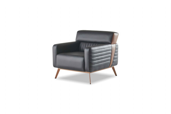 Arbeitszimmer-Set 4tlg 3-Sitzer Sessel Sofas Wohnzimmer Grau Einfarbig