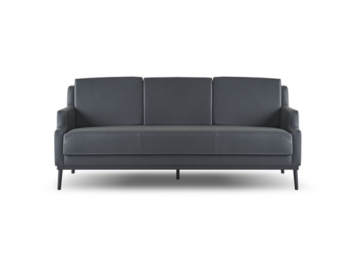 Arbeitszimmer Set Dunkelgrau 3-Sitzer Sessel Einfarbig Modern Design