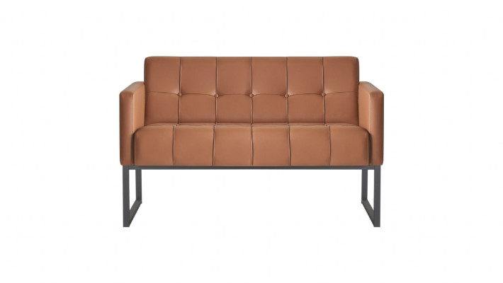 Arbeitszimmer-Set 4tlg 2x 3-Sitzer 2x Sessel Braun Einfarbig Modern Stil
