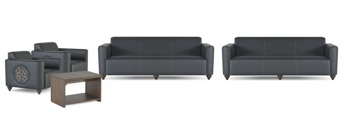 Stilvolle Arbeitszimmer Möbel Designer 2x 3-Sitzer 2x Sessel Couchtisch