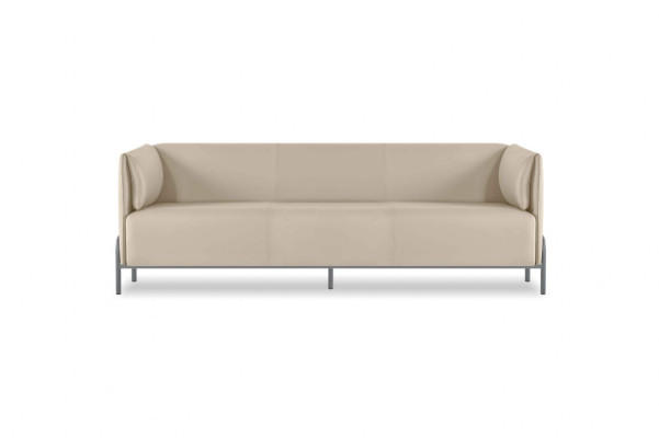 Arbeitszimmer-Set 3-Sitzer Sofa Beige Modern Design Wohnzimmer Kissen