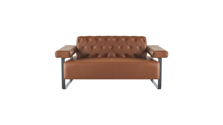 Ledersofas Chesterfield Original Knöpfe 2-Sitzer Sofas Sessel Modern