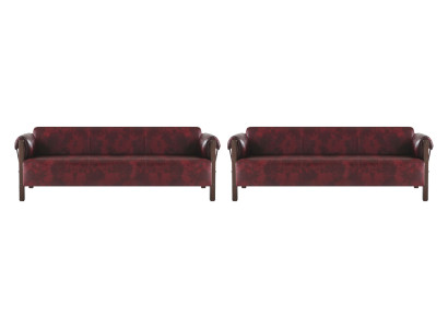 Sofas 3-Sitzer Ledersofas Set Bordeaux Modern Stil Couch Weiche Armlehnen