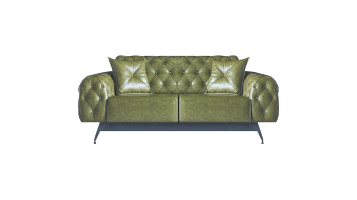 Chesterfield Polster 3-Sitzer 2-Sitzer Sessel Grün Set Klassisch Leder 4tlg.