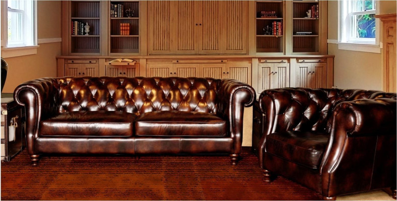 Chesterfield Big XXL Sofa Blackpool Couch Kunstleder Textil Polster Garnitur