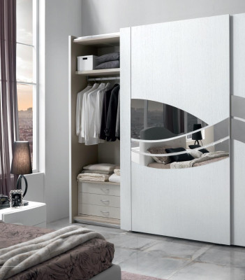 Kleiderschrank Holzschrank Luxus Schwebetüren Design Holz Modern Möbel Echtholz