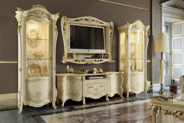 Kommoden Schränke Glas Design Schrank Barock Rokoko Vitrine Kommoden Vitrinen