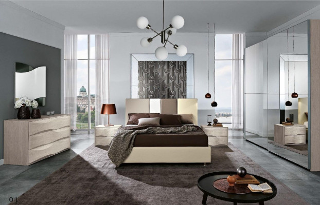 Set Kommode mit Spiegel Kommoden Konsole Gruppe Holz Schränk Schlafzimmer Modern