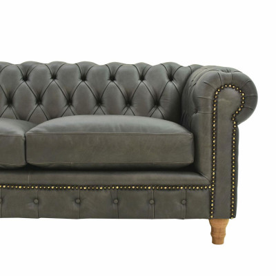 Design Leder Sofa Couch - Chesterfield Polster Dreisitzer 240cm Neu