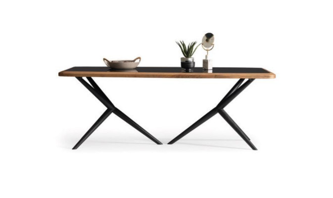 Esszimmer Set Tisch 4x Stühle Anrichte Spiegel 7tlg.Gruppe Essgarnitur