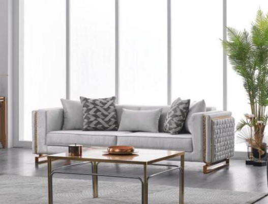 Dreisitzer Sofa 3 Sitzer Couch 245cm Möbel Polster Sofas Textil Stoff