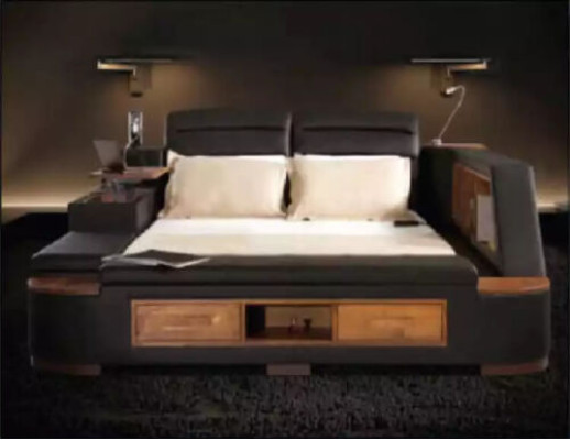 Multifunktion Bett Doppelbetten Modernes Bettgestell Betten 180x200cm Hotel Neu