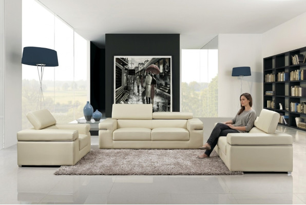 Sofa Couch Polster 3 Sitzer Leder Sofas Couchen Sitz Garnituren Design