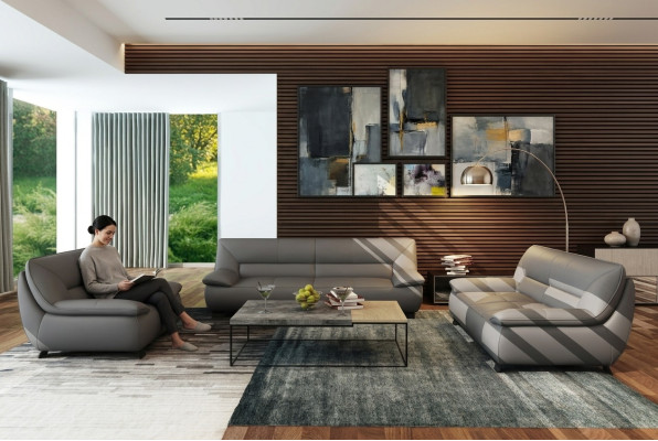 Sofa Couch Polster 3 Sitzer Leder Sofas Couchen Garnituren Sitz Design