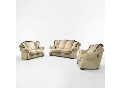 Klassische Leder Sofa Couch Sofagarnitur Sofas Couchen Garnituren Polster 3+2