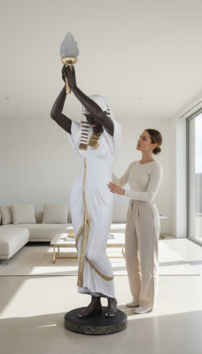 Stehleuchte Skulptur Figur Lampen Leuchte Ägypten Statue Figuren Skulpturen Deko