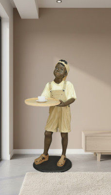 Ständer Ablage Karten Getränke Figur Figuren Statue Junge Gastronomie Skulptur