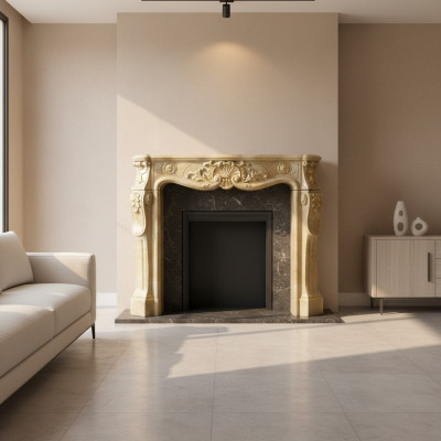 Kamin Verkleidung Umrandung Marmor Stil Dekoration Barock Klassische Kamine Ofen