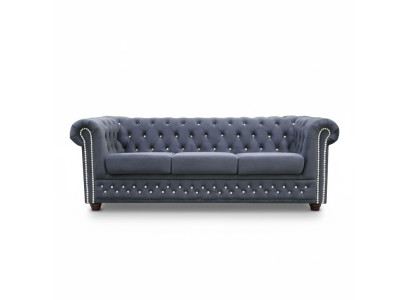 Chesterfield Sofagarnitur 3+2+1 Schlafsofa Sofa Couch Polster Leder Sofas Bett